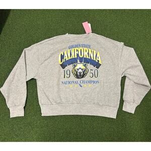 Golden State 1950’s National Champions Short Crewneck Sweatshirt Womens XXS NWT